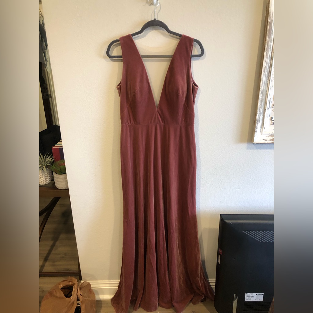 Bhldn Jenny Yoo Logan Velvet, Dusty Rose Dress